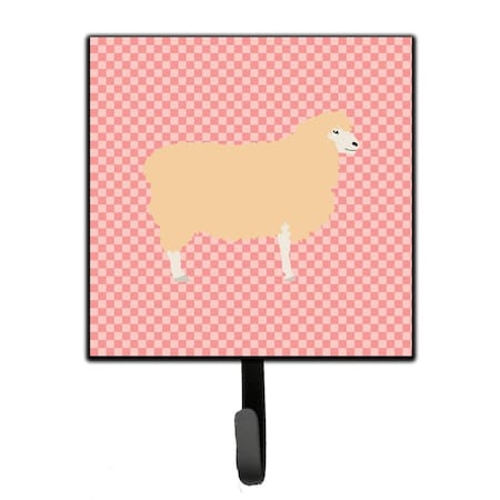 Carolines Treasures English Leicester Longwool Sheep Pink Check Leash or Key Holder BB7974SH4